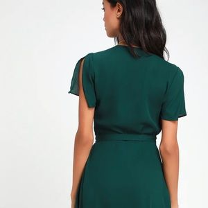 Rise to the Occasion Emerald Green Midi Wrap Dress